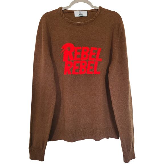 HADES David Bowie Rebel Rebel Men's Lambswool Crewneck Sweater Size M/L - Picture 2 of 6
